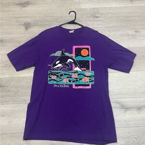 Sea World Purple Graphic Tee - Short Sleeve